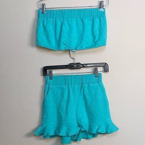 Capsulle Rhinestone Tube top shorts set - NWOT